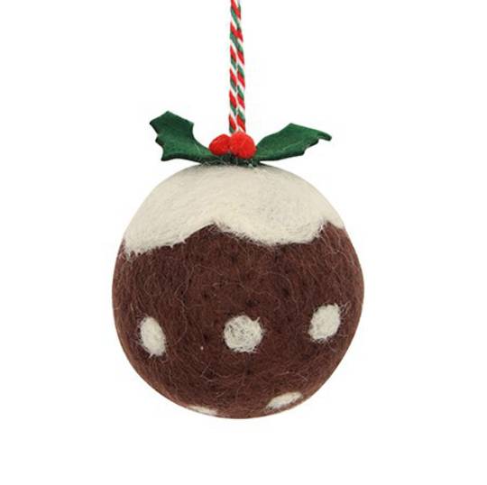 Wool Christmas Pudding 6cm